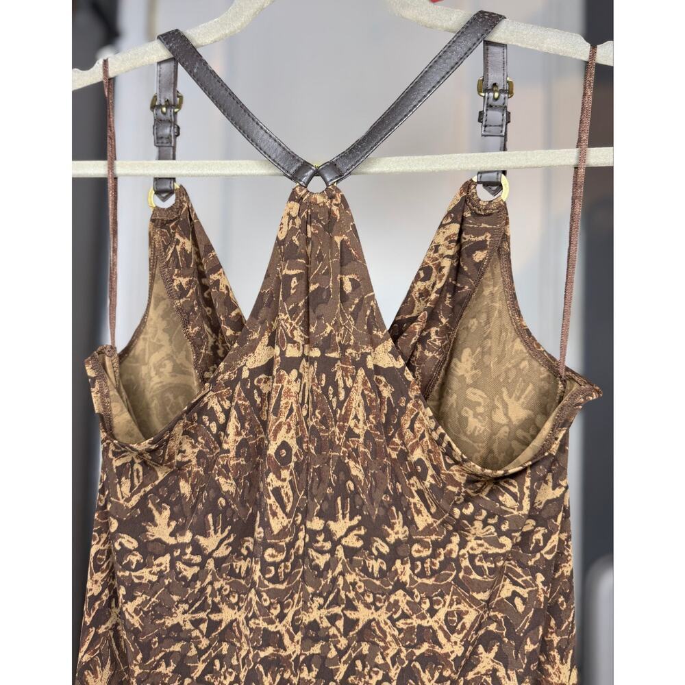 Michael Kors adjustable leather buckle straps draped neckline Fair condition - Picture 4 of 8